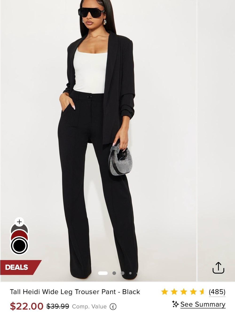 Fashion Nova Black Tall Wide-Leg Trouser Pants